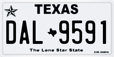 TX license plate DAL9591