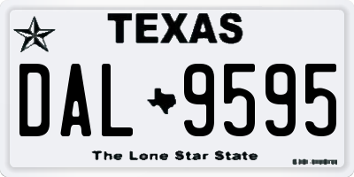 TX license plate DAL9595