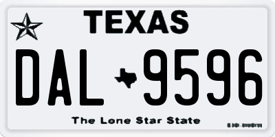 TX license plate DAL9596