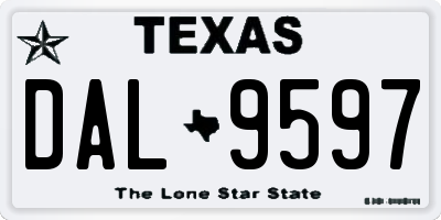 TX license plate DAL9597