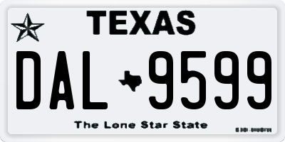 TX license plate DAL9599