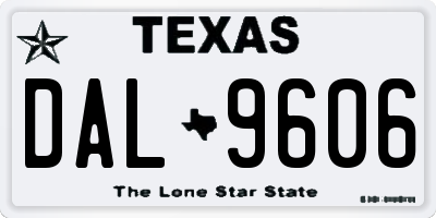 TX license plate DAL9606