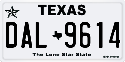TX license plate DAL9614