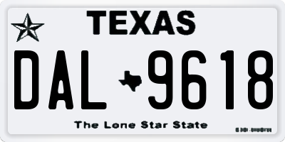 TX license plate DAL9618
