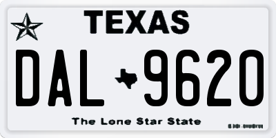 TX license plate DAL9620