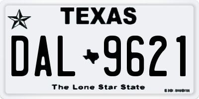 TX license plate DAL9621