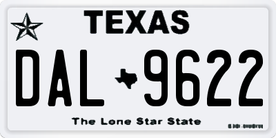TX license plate DAL9622