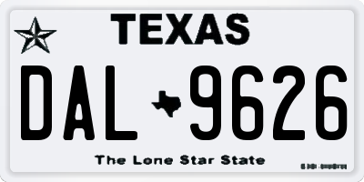 TX license plate DAL9626