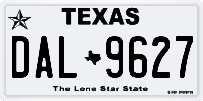 TX license plate DAL9627