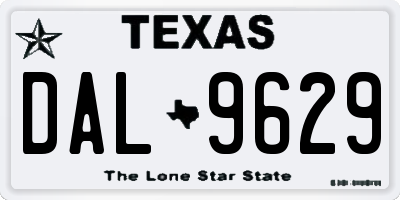 TX license plate DAL9629