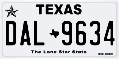 TX license plate DAL9634
