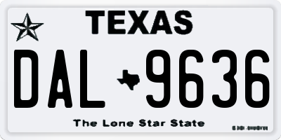 TX license plate DAL9636