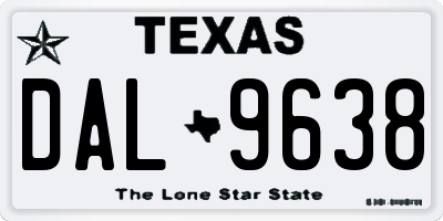 TX license plate DAL9638