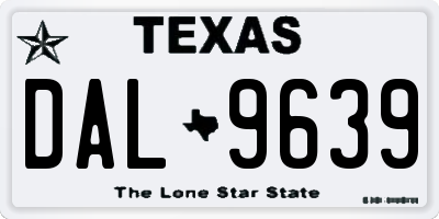 TX license plate DAL9639