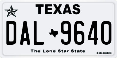 TX license plate DAL9640