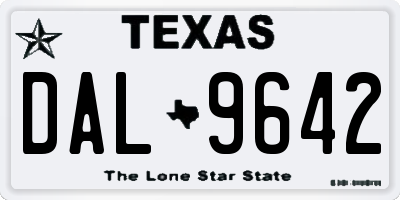 TX license plate DAL9642