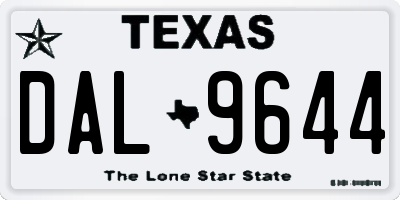 TX license plate DAL9644