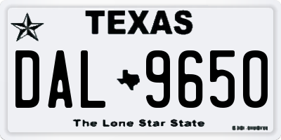TX license plate DAL9650
