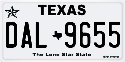 TX license plate DAL9655