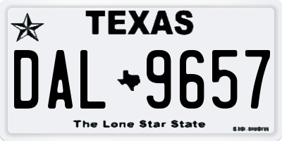 TX license plate DAL9657