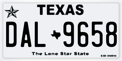 TX license plate DAL9658
