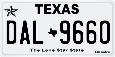 TX license plate DAL9660