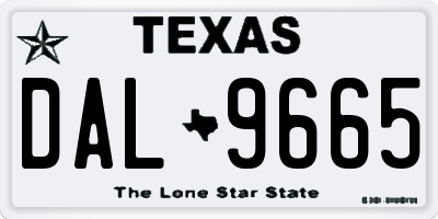 TX license plate DAL9665