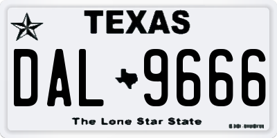 TX license plate DAL9666