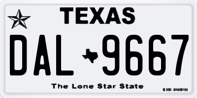 TX license plate DAL9667