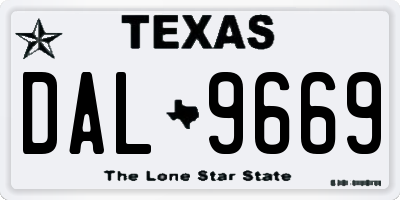 TX license plate DAL9669