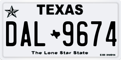 TX license plate DAL9674