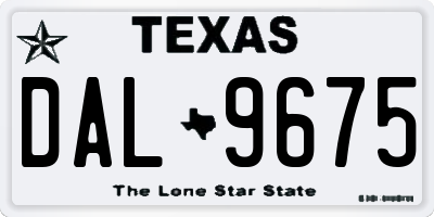 TX license plate DAL9675