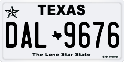 TX license plate DAL9676