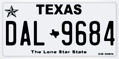 TX license plate DAL9684