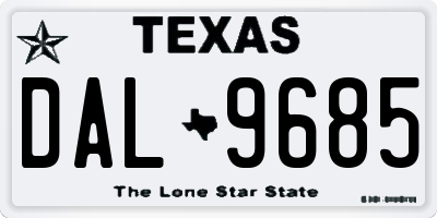 TX license plate DAL9685