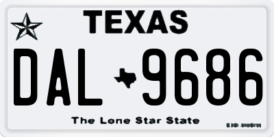 TX license plate DAL9686