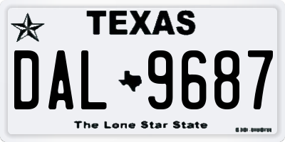 TX license plate DAL9687