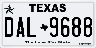 TX license plate DAL9688