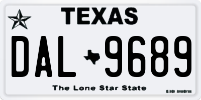 TX license plate DAL9689
