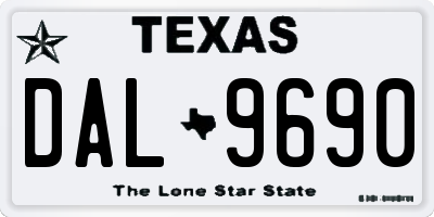 TX license plate DAL9690
