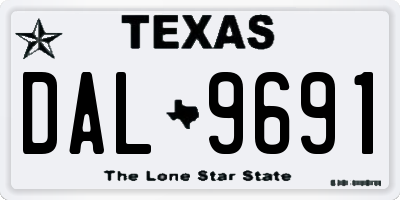 TX license plate DAL9691