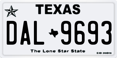 TX license plate DAL9693