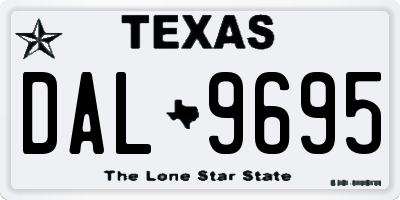 TX license plate DAL9695