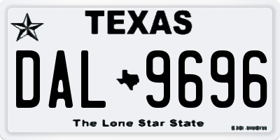 TX license plate DAL9696