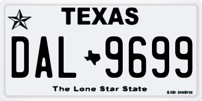 TX license plate DAL9699