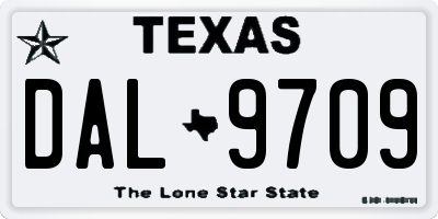 TX license plate DAL9709