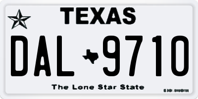 TX license plate DAL9710