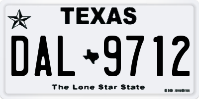 TX license plate DAL9712