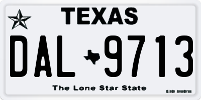 TX license plate DAL9713