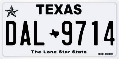 TX license plate DAL9714